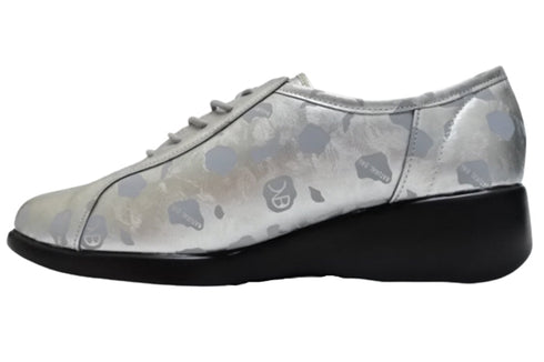 【ナチュラルバック 5283 シルバー】サイドジップ靴紐シューズ